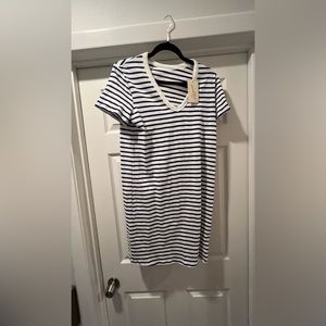 blue and white striped shirt dress by Universal Tread